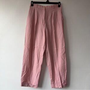 Women's Relaxed Fit Pink Pleated Pants